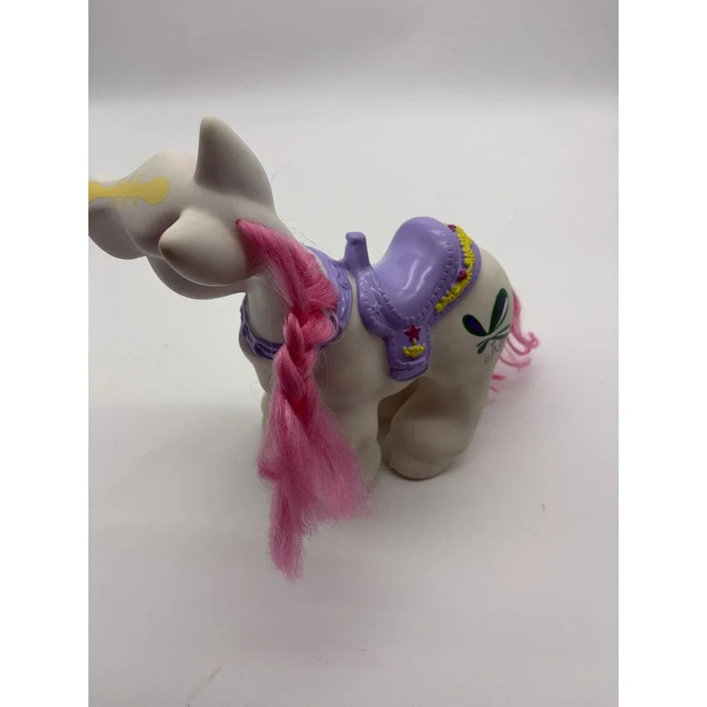 Vintage Large G1 My Little Pony Fakie White Horse‎ Floral Purple Rare HTF